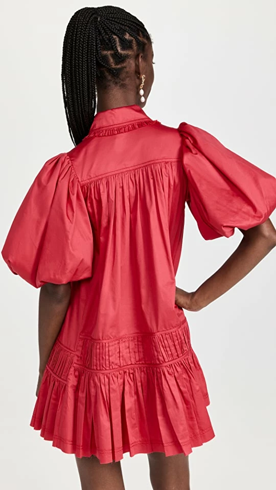 Outlet ๐ฅ Aje Yvette Smock Mini ๐ Dress Pomegranate Red ๐ฅฐ - Image 2