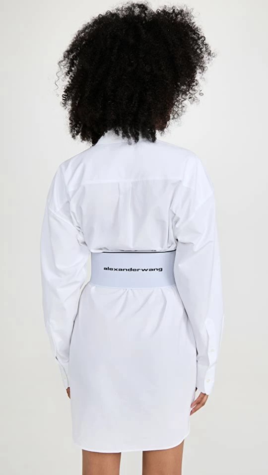 Best Sale ๐ฅ Alexander Wang Logo Elastic ๐ Shirt ๐ Dress White ๐ - Image 2