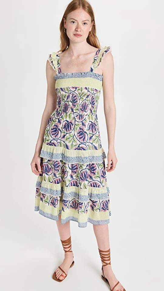 Best Pirce โจ Bell Christine Midi ๐ Dress Green Multi ๐