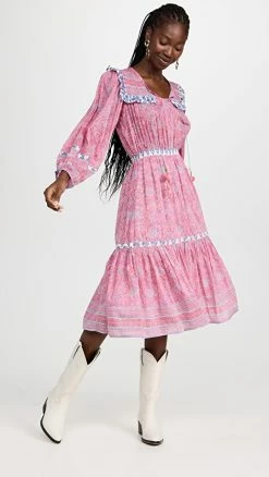 Flash Sale ⌛ Bell Maci Midi 👗 Dress Pink Purple Floral 💯