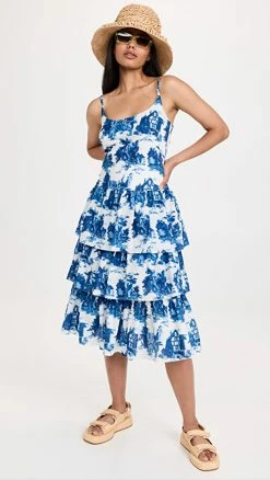 Wholesale ⌛ Cara Cara Mary Lou 👗 Dress Venetian Story Blue 🧨