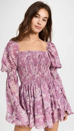 Flash Sale 🌟 CAROLINE CONSTAS Alexa 👗 Dress Mauve 🌞 Summer Floral 😀