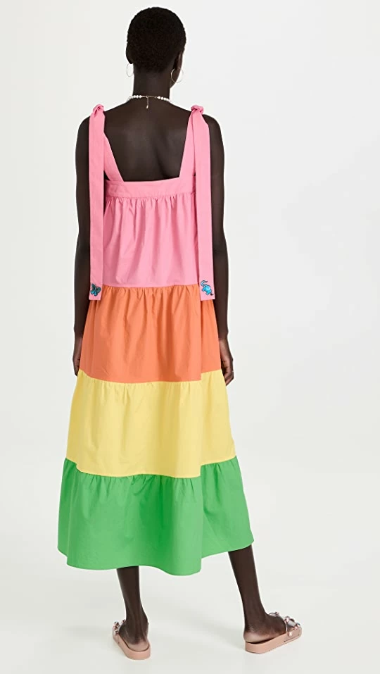 Coupon ๐ Mira Mikati Embroidered Tiered ๐ Dress With Tie Straps Multi โญ - Image 2