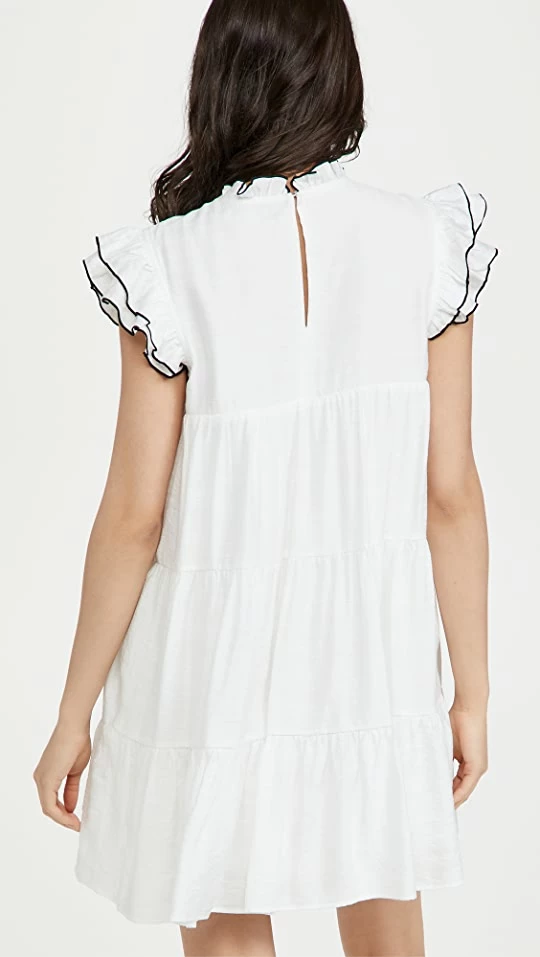 Buy โค๏ธ English Factory Contrast Stitch Babydoll ๐ Dress White ๐ - Image 2