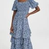 Coupon ✔️ English Factory Textured Floral Printed Maxi 👗 Dress Navy Multi 🥰