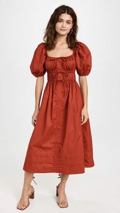 New 🎉 En Saison Sveta Midi 👗 Dress Cognac ✨