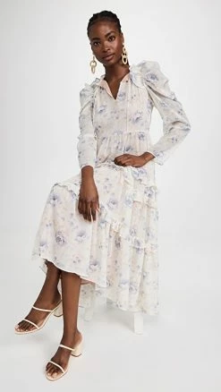 Best deal 🎁 En Saison Kika Tiered Midi 👗 Dress Blue ✨