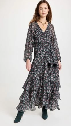 Promo 🛒 Figue Frederica 👗 Dress Ornate Floral True Blue 💯