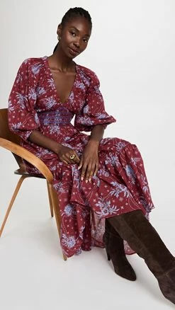 Best Sale 🎉 Free People Golden Hour Maxi 👗 Dress Wine Combo 🎁