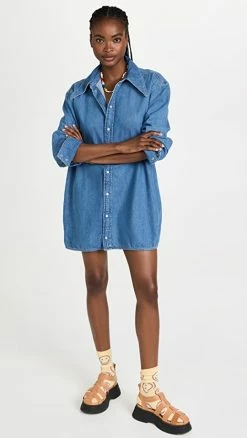 New 🎁 GANNI Light Denim Mid Blue Vintage 🎁