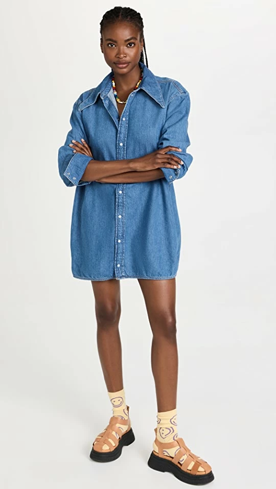 New 🎁 GANNI Light Denim Mid Blue Vintage 🎁