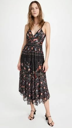 Best Pirce 👏 Hemant And Nandita Tana Midi 👗 Dress Black 🧨