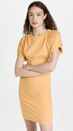 Best Sale 👍 Isabel Marant Zarko T-Shirt 👗 Dress Yellow 🎁