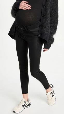 Wholesale 🥰 Joe's 👖 Jeans The Icon Ankle 🧥 Coated Maternity 👖 Jeans Black 🎁