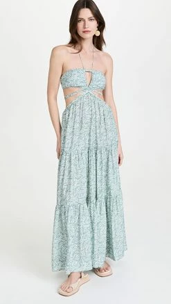 Budget 👏 Jonathan Simkhai Laurel Palm Leaf 👗 Dress Palm Leaf Surf Print 🛒