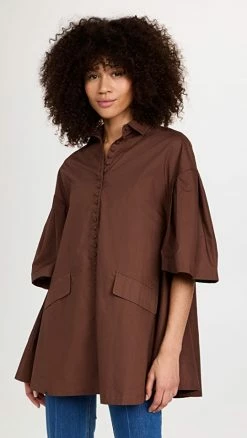 Deals 😀 Joslin Clara Cotton Smock 👚 Shirt 👗 Dress Coconut ❤️