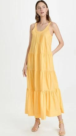Brand new 🔥 Jonathan Simkhai STANDARD Olinda Tank Maxi 👗 Dress Daffodil ❤️