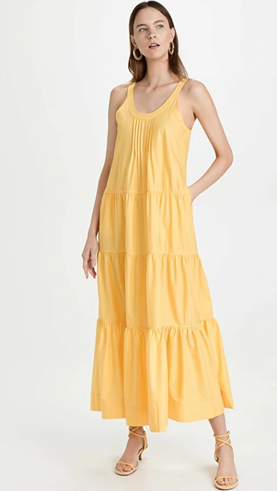 Brand new 🔥 Jonathan Simkhai STANDARD Olinda Tank Maxi 👗 Dress Daffodil ❤️