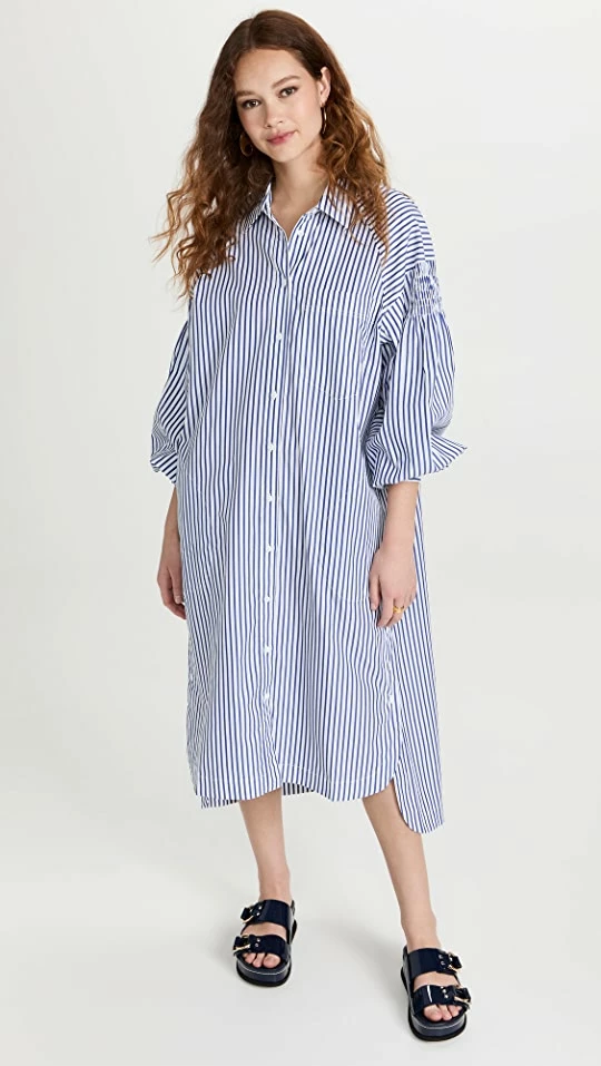 Cheapest โค๏ธ Lee Mathews Landon ๐ Shirtdress Blue ๐ฅฐ