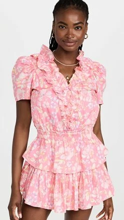 Wholesale ❤️ LoveShackFancy Ellis 👗 Dress Pink Party Bash 😉