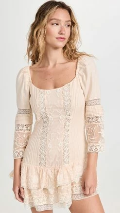 Best Pirce 😀 LoveShackFancy Shania 👗 Dress Nougat ⭐