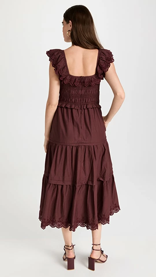 Best reviews of 💯 Madewell Lucie Embroidered Cotton Midi 👗 Dress Vintage Mulberry 🎁 - Image 2