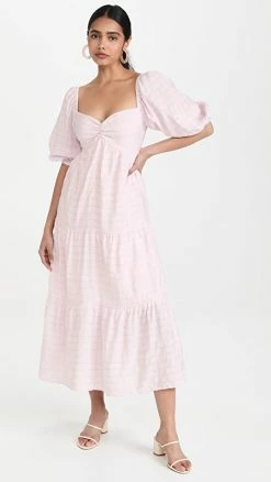 Promo 🤩 MINKPINK Nive Midi 👗 Dress Pink/White 💯