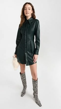 Wholesale ๐ MM6 Maison Margiela Faux Leather ๐ Dress Poison Green ๐