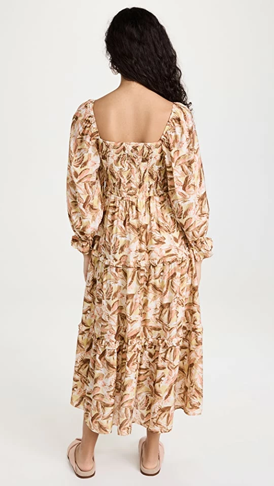 Promo β€οΈ Moon River Smocked π Dress Brown Multi π - Image 2