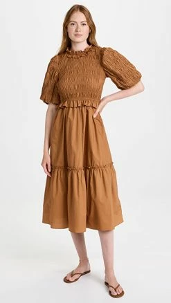 Best reviews of 🎉 Moon River Smocked 👗 Dress Camel ⌛