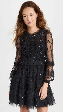 Best deal 😀 Needle & Thread Violet Shimmer Micro Mini 👗 Dress Graphite 😍