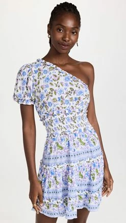 Deals 😀 Playa Lucila One Shoulder Mini 👗 Dress Lilac Print 🌟