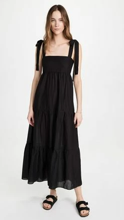 Cheap 🥰 Playa Lucila Tie Shoulder 👗 Dress Black 😀