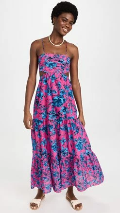 Deals 🛒 Playa Lucila Cutout Maxi 👗 Dress Pink Print 🔥
