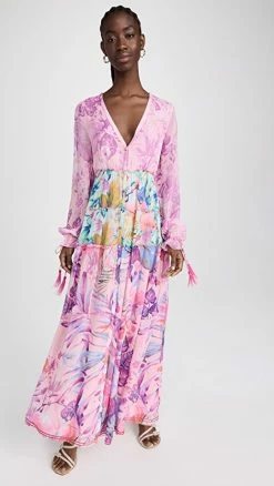 Best deal 🎁 ROCOCO SAND Zazu Long 👗 Dress Pink & Purple Tropical 🌟