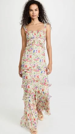 Hot Sale 👍 Saloni Chandra 👗 Dress Fawn Poppies ⭐