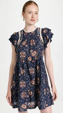 Best deal 🥰 Sea Flutter Sleeve Tunic 👗 Dress Navy ❤️