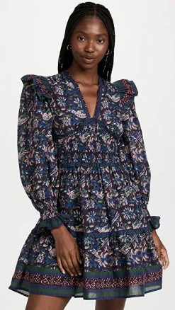 Best Sale ❤️ Sea Noah Print Smocked 👗 Dress Navy 🧨