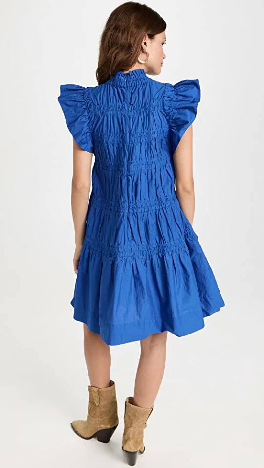 Promo 👍 Sea Steph Cotton Flutter Sleeve Tunic 👗 Dress Aqua 🔔 - Image 2