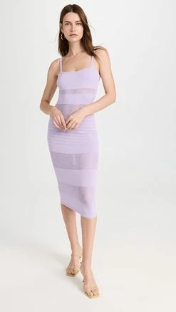 Top 10 🔥 Sergio Hudson Strappy Midi 👗 Dress Lilac 😀