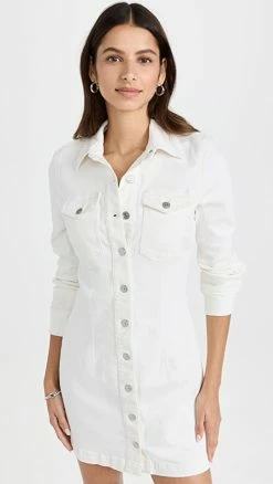 Cheap ❤️ 7 For All Mankind Button Up Denim 👗 Dress Ecru ⭐