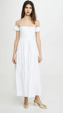 Cheapest ⌛ STAUD Elio 👗 Dress White 🧨