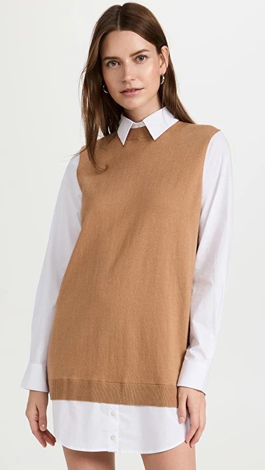 Promo ๐ STAUD Fern ๐ Dress Tan/White ๐