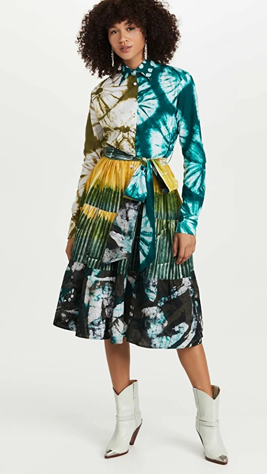 Brand new 😀 Studio 189 Tiered 👚 Shirt 👗 Dress Multi Color 😍