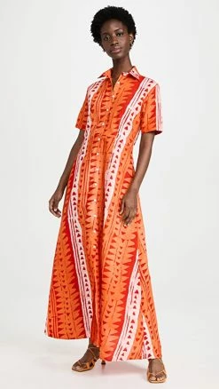 Promo ⌛ Studio 189 Orange Masquerade Long 👚 Shirt 👗 Dress 🔥