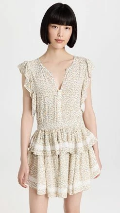 Best Sale 🔥 Sokie Collective The Mini Flicker 👗 Dress Yellow/Green Floral 🎁