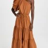 Brand new 🤩 SWF One Shoulder Puff Sleeve Maxi 👗 Dress Tuscan Sun 🛒
