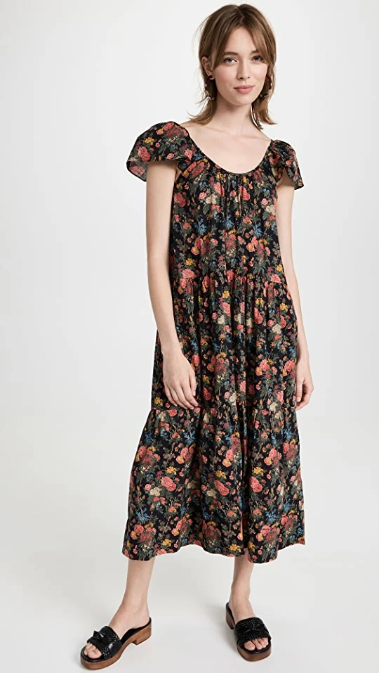 Best deal ๐คฉ THE GREAT. The Plumeria ๐ Dress Black Enchanted Floral ๐