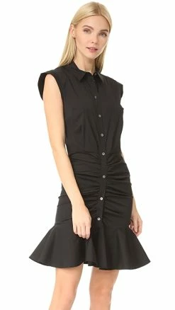 Best Sale ๐ฏ Veronica Beard Ruched ๐ Shirtdress Black โจ