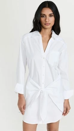 Cheapest 🔥 Veronica Beard ROANOKE 👕 SHIRTDRESS White 🔔